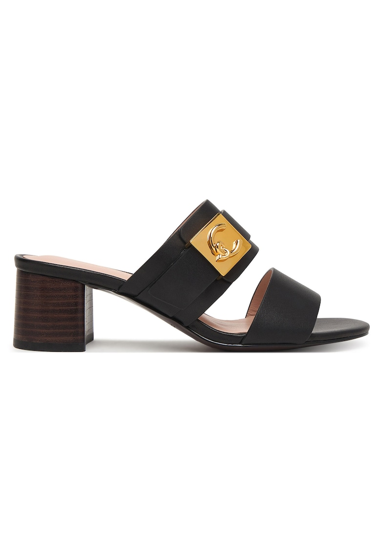 Papuci de dama - piele naturala - negru -
