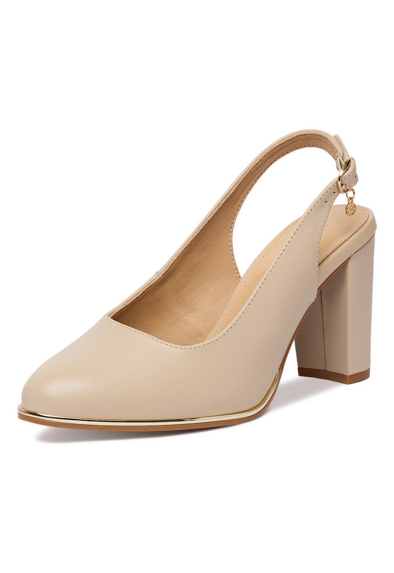 Pantofi dama - piele naturala - toc clasic - bej