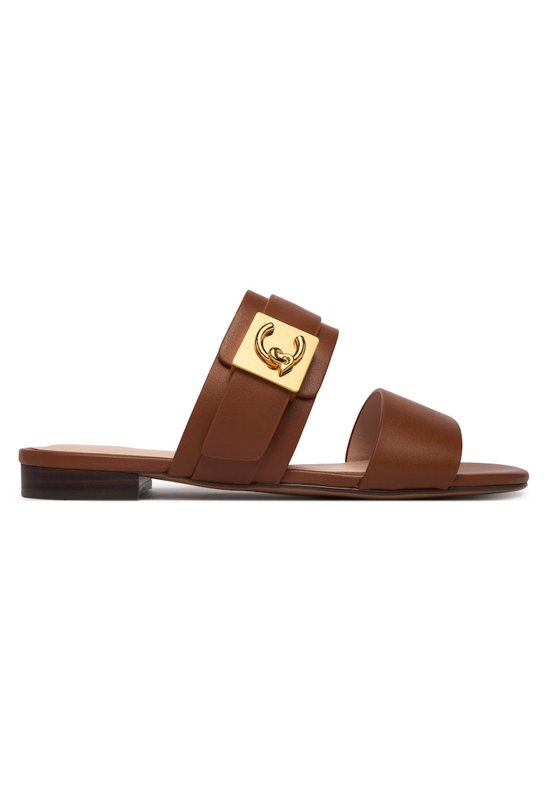 Papuci dama - piele naturala - maro -