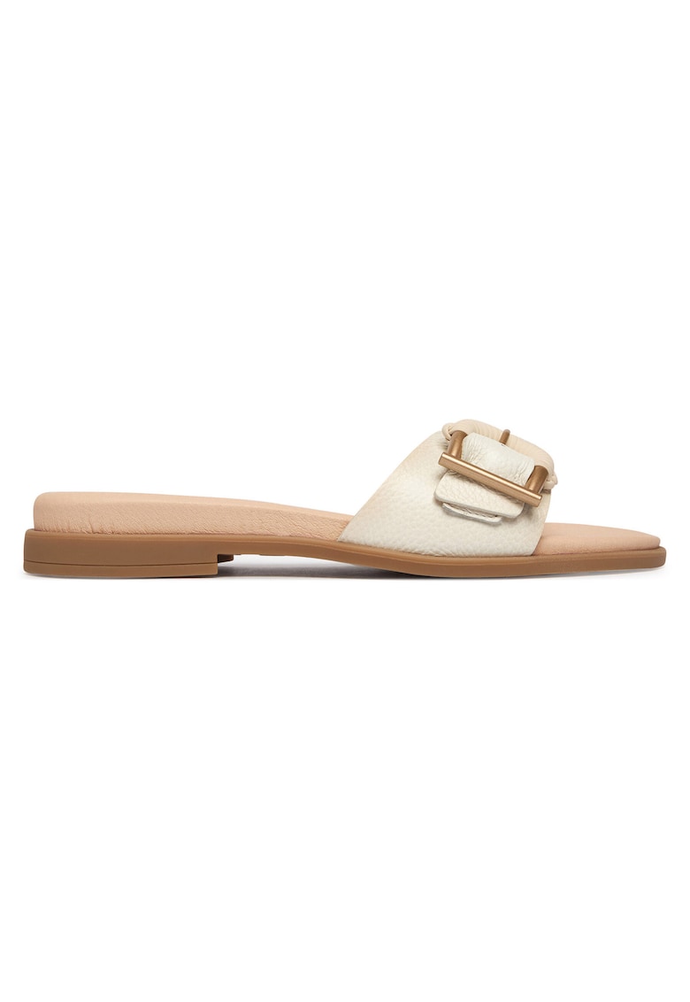 Papuci dama - piele naturala - bej
