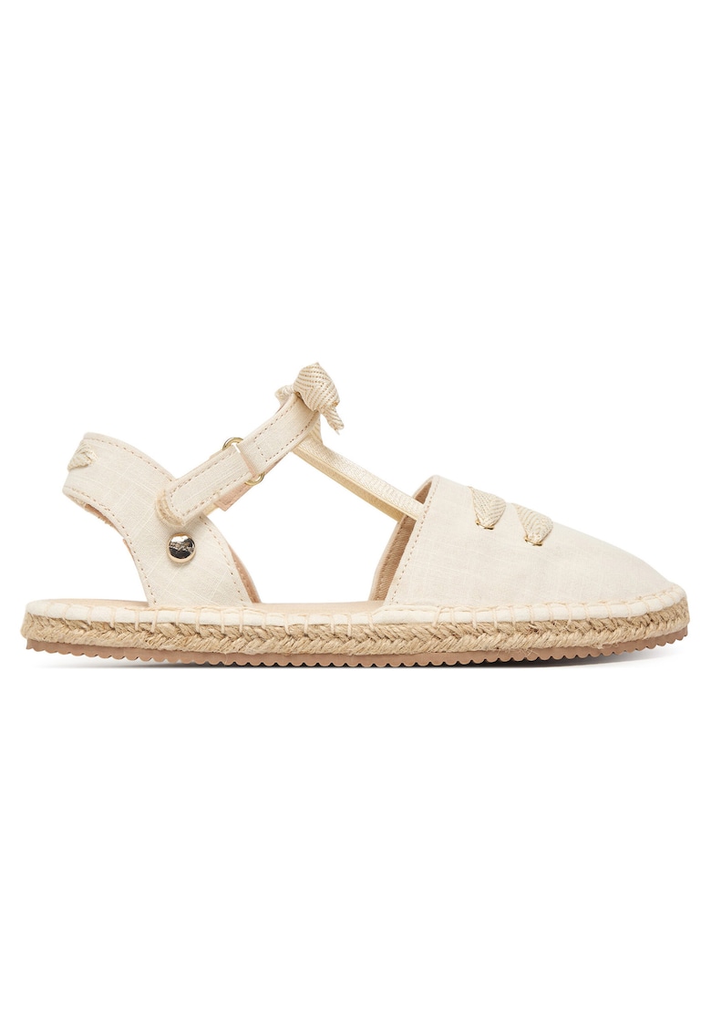Sandale copii - espadrile - velcro - bej - tesatura -