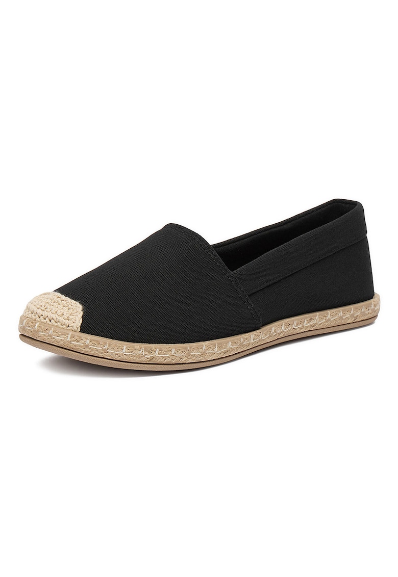 Mocasini pentru dama - material textil - negru