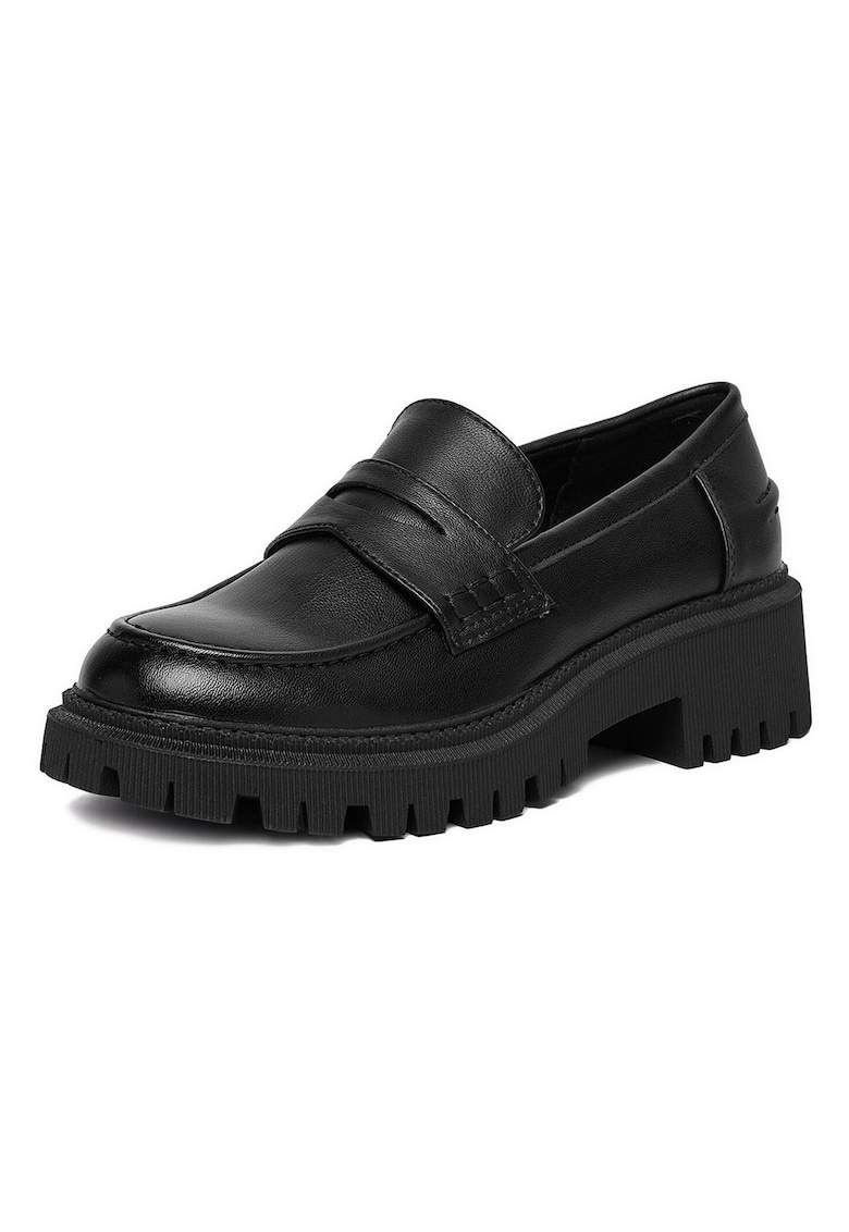 Mocasini de dama - din piele ecologica - negru