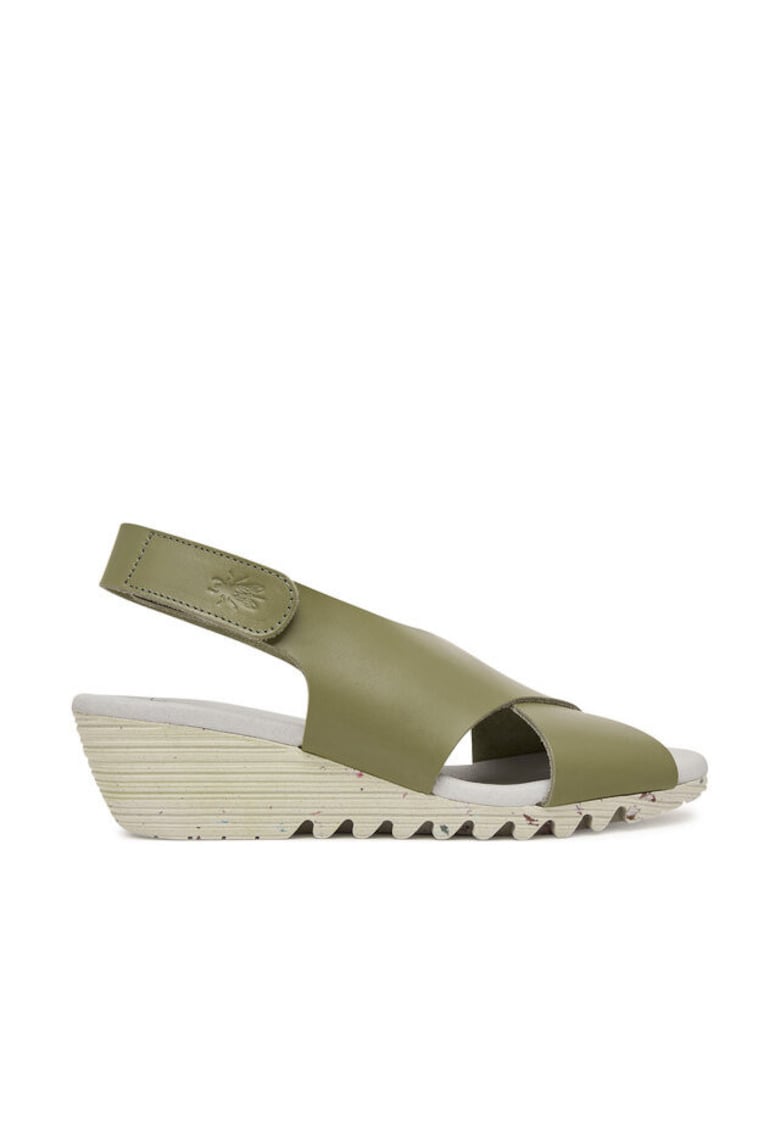 Sandale dama piele naturala - verde - sistem inchidere Velcro