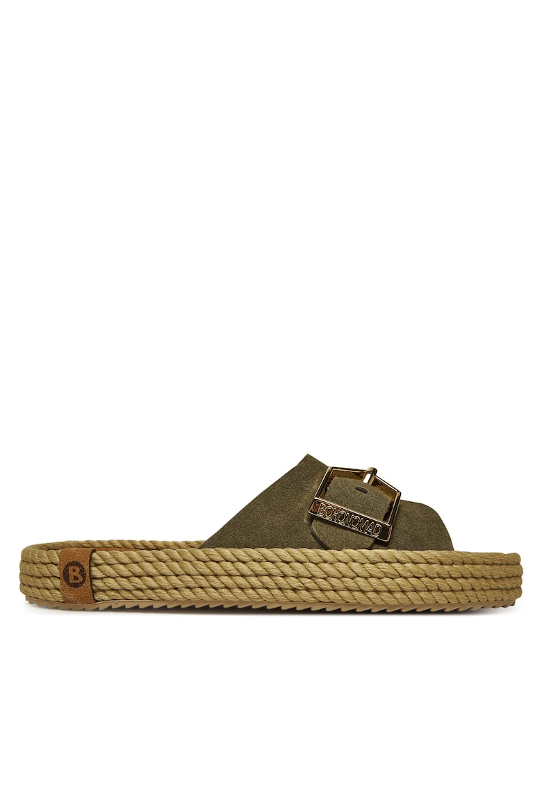 Papuci dama piele naturala - verde -