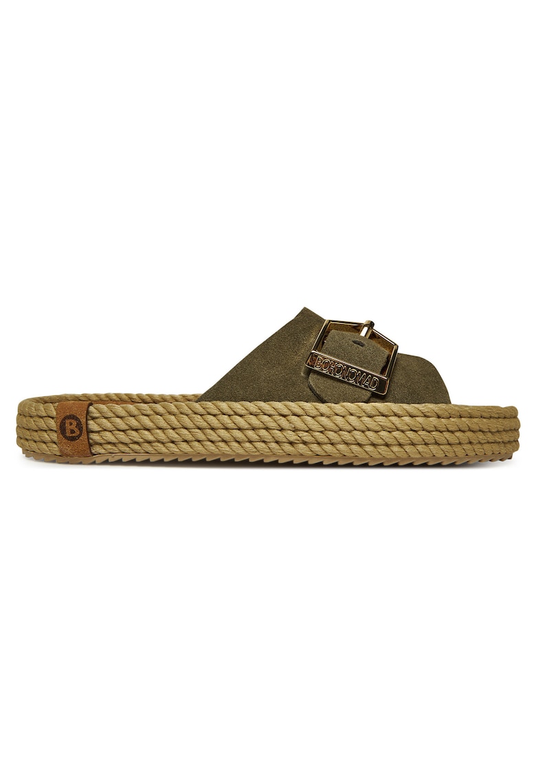 Papuci dama piele naturala - verde -
