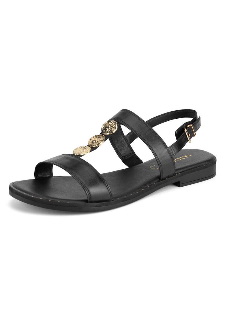 Sandale dama - piele naturala - negru -