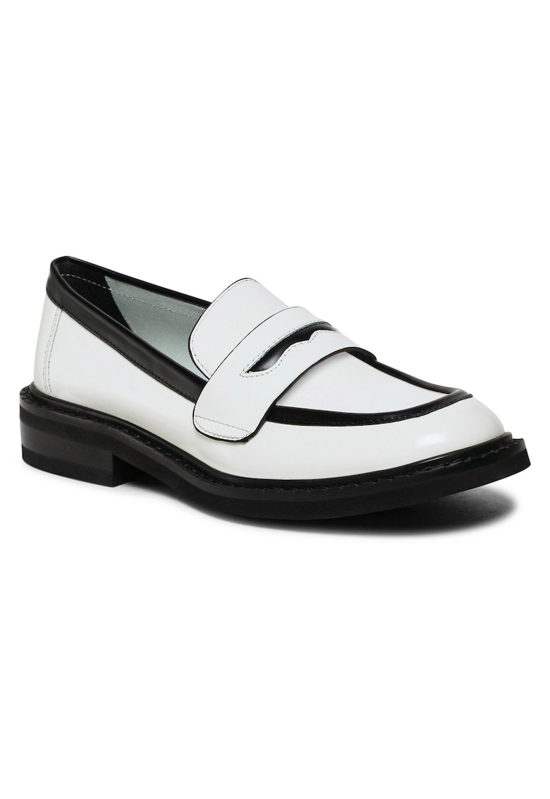 Mocasini dama - piele naturala - alb -