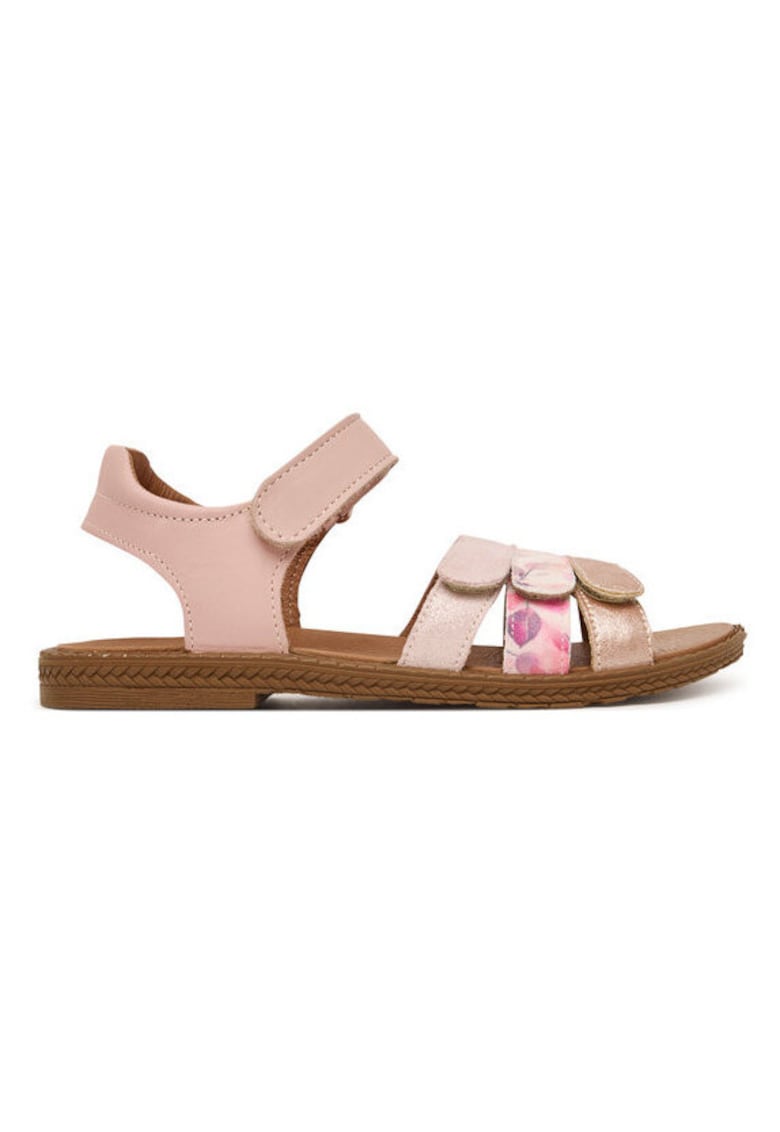 Sandale de fete - piele naturala - roz - sistem inchidere Velcro