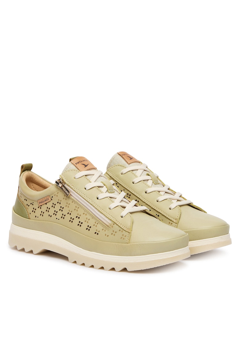 Pantofi dama - piele naturala - bej - textil