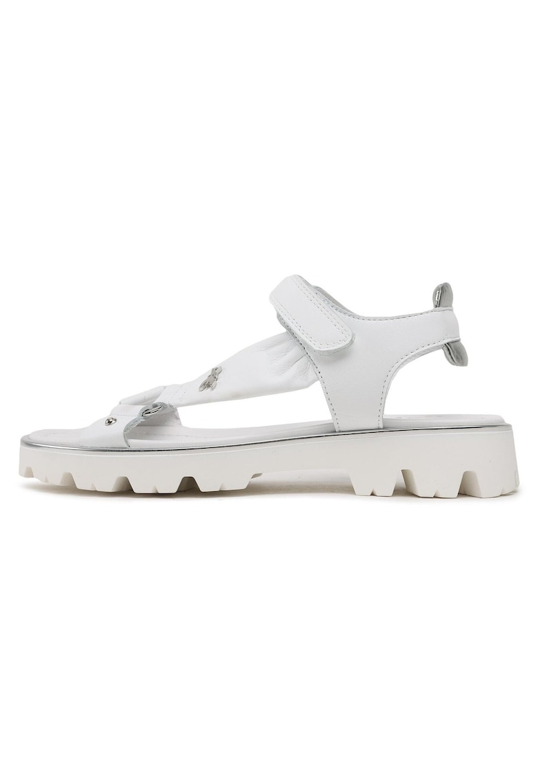Sandale copii - piele naturala - alb - velcro -