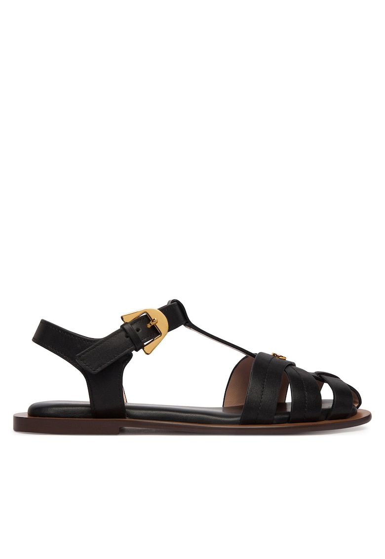 Sandale dama - piele naturala - negru -