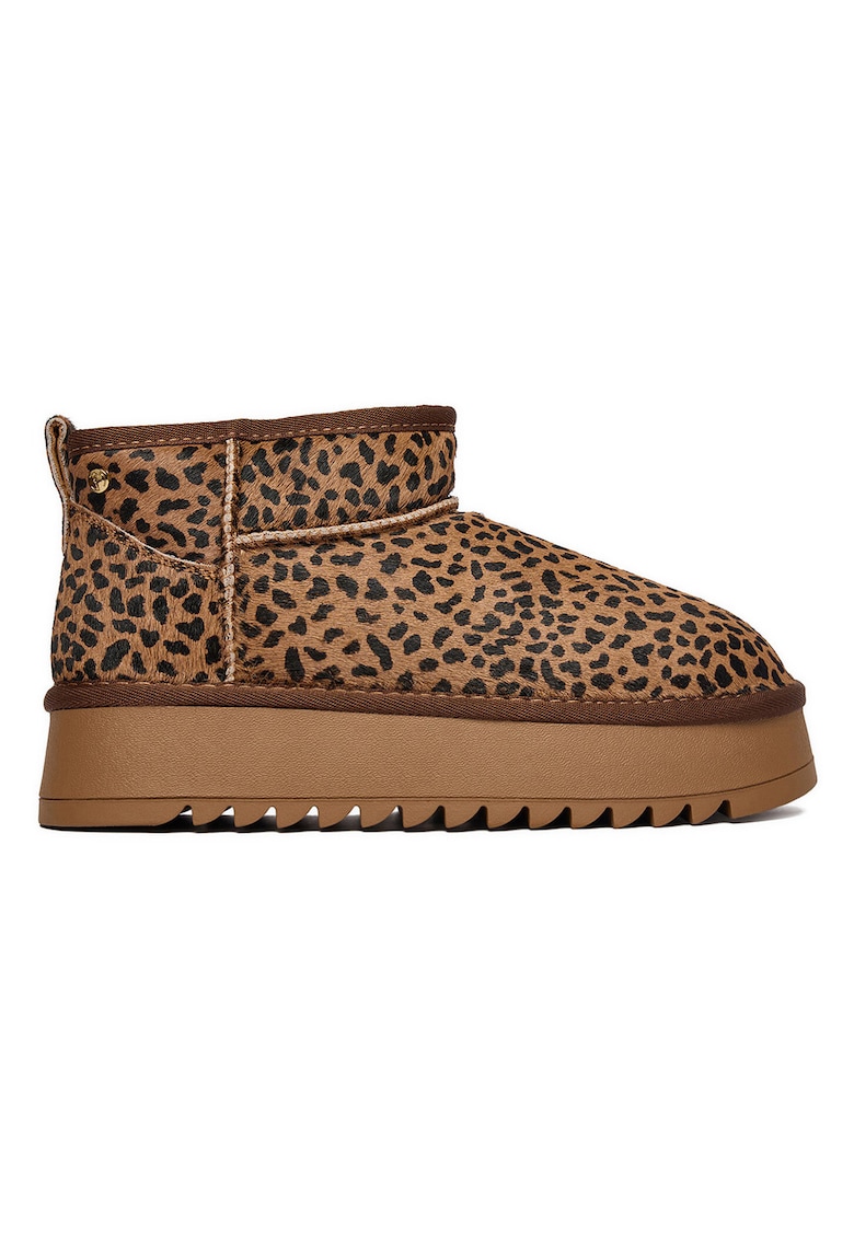 Cizme dama - piele naturala - flatform - leopard - maro
