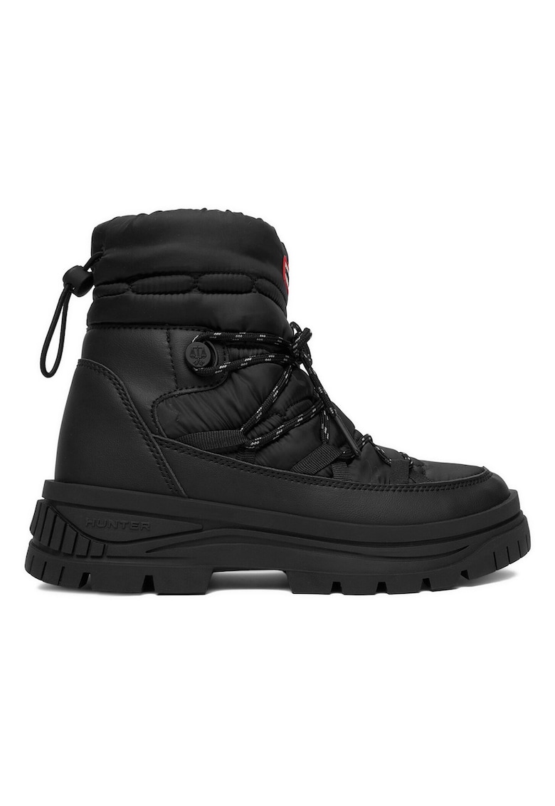 Cizme dama - flatform - negru - material textil
