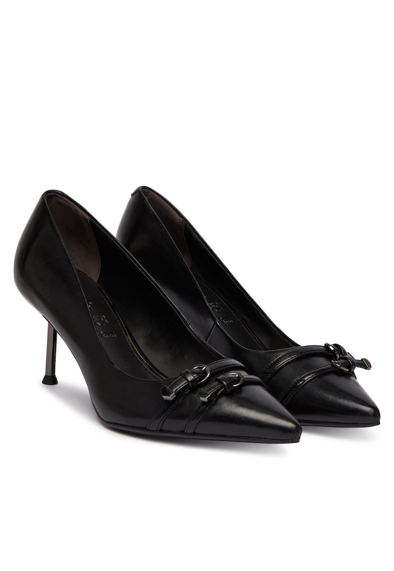 Pantofi dama stiletto piele naturala - Negru