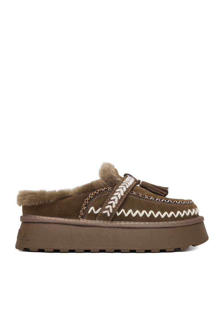 Cizme dama - flatform - maro - piele naturala - Maro