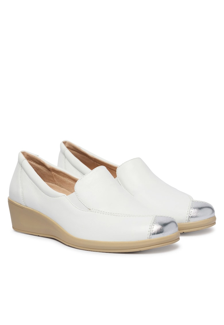 Mocasini dama - piele naturala - alb - confortabil - elegant
