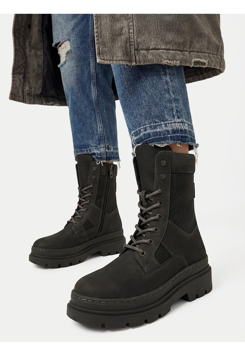 Ghete dama - G-Star Raw - piele naturala - fermoar - gri -