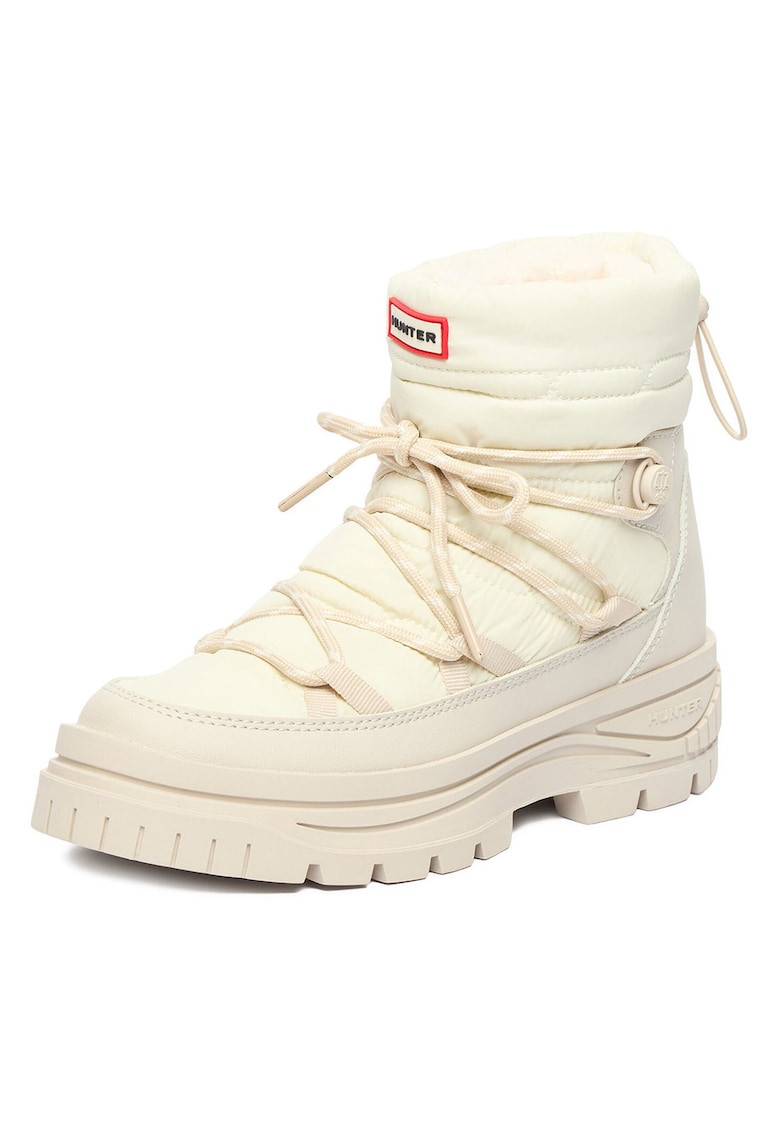 Cizme dama - bej - flatform - material textil