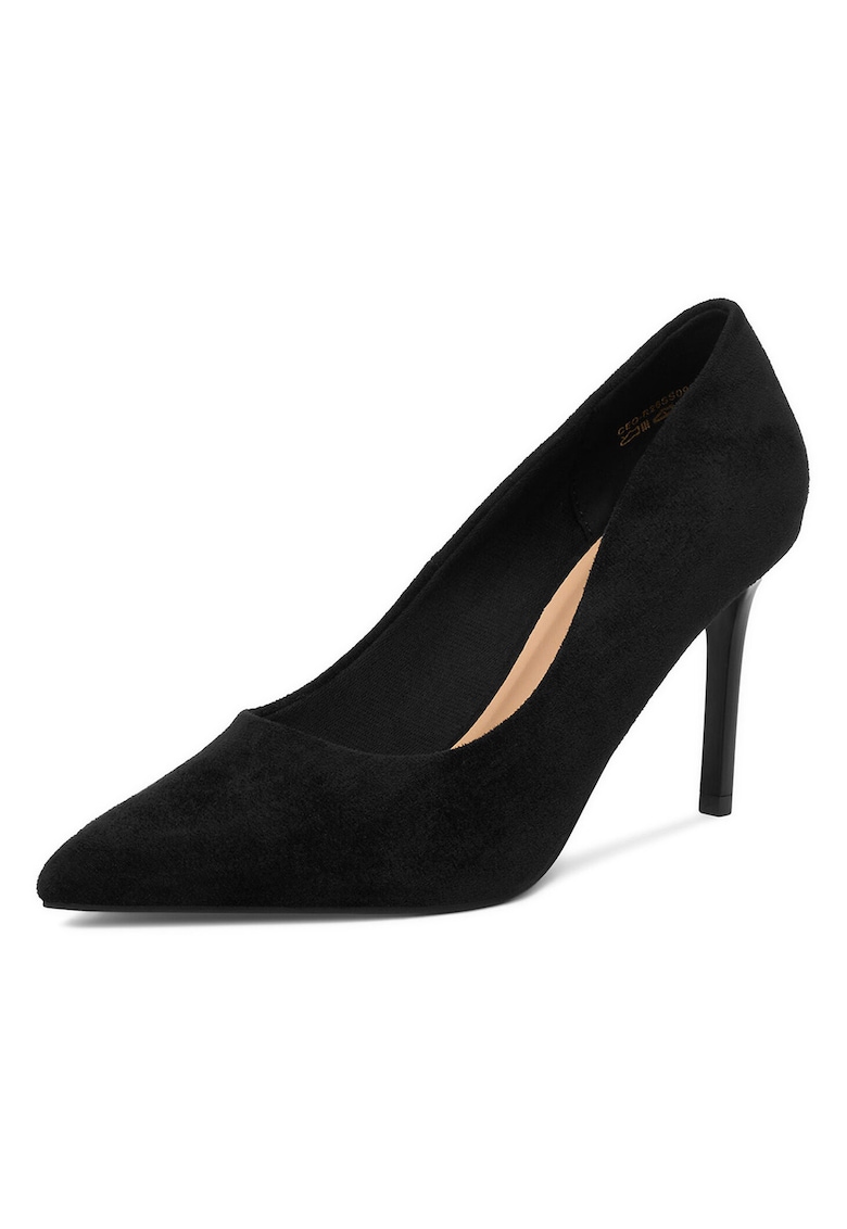 Pantofi dama - stiletto - negru - textil