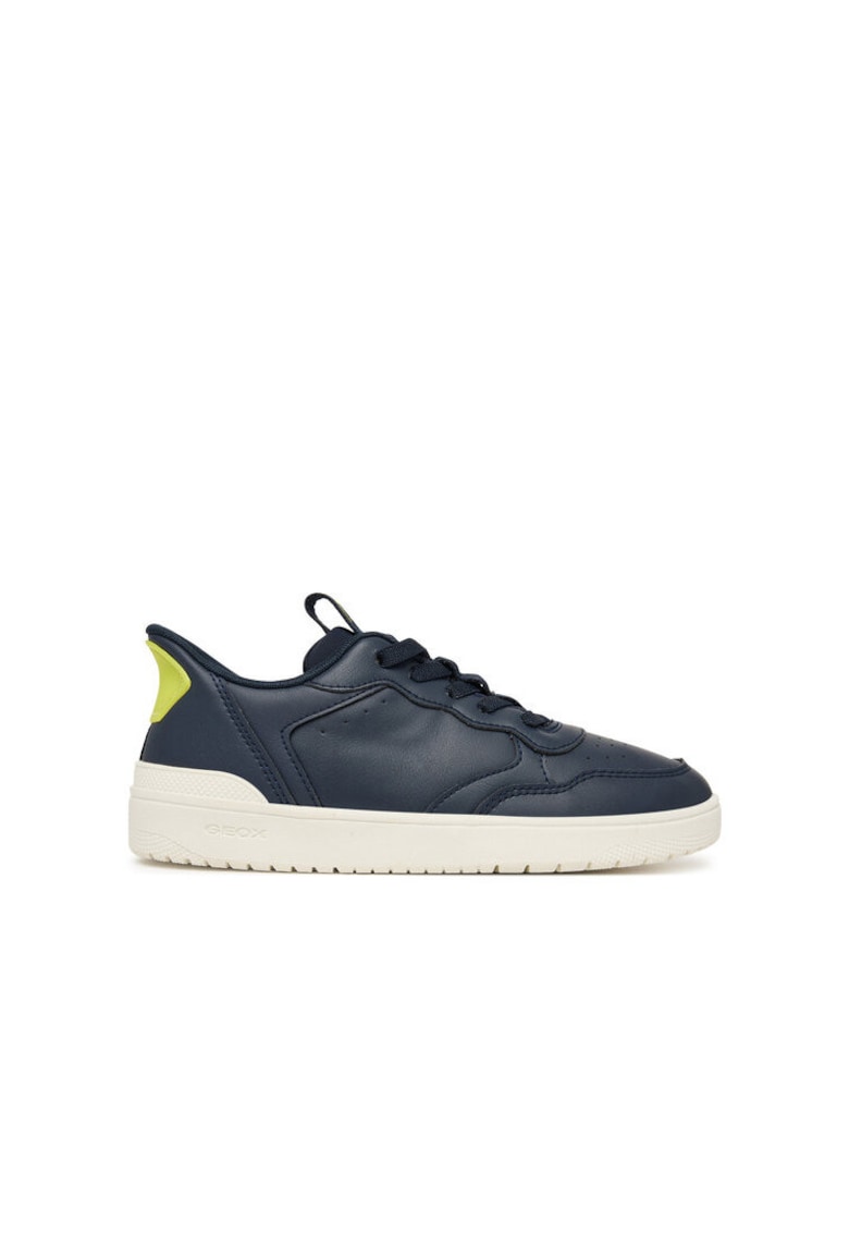 Pantofi sport copii - piele ecologica - albastru/galben - ventilatie optima