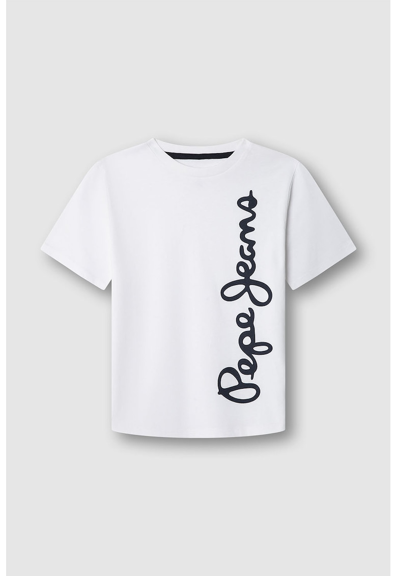 Tricou regular fit cu imprimeu text - Negru/Alb optic