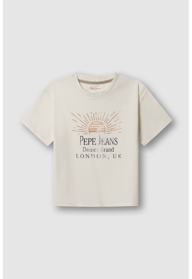 Tricou uni cu decolteu la baza gatului - Negru/Portocaliu persan/Alb murdar
