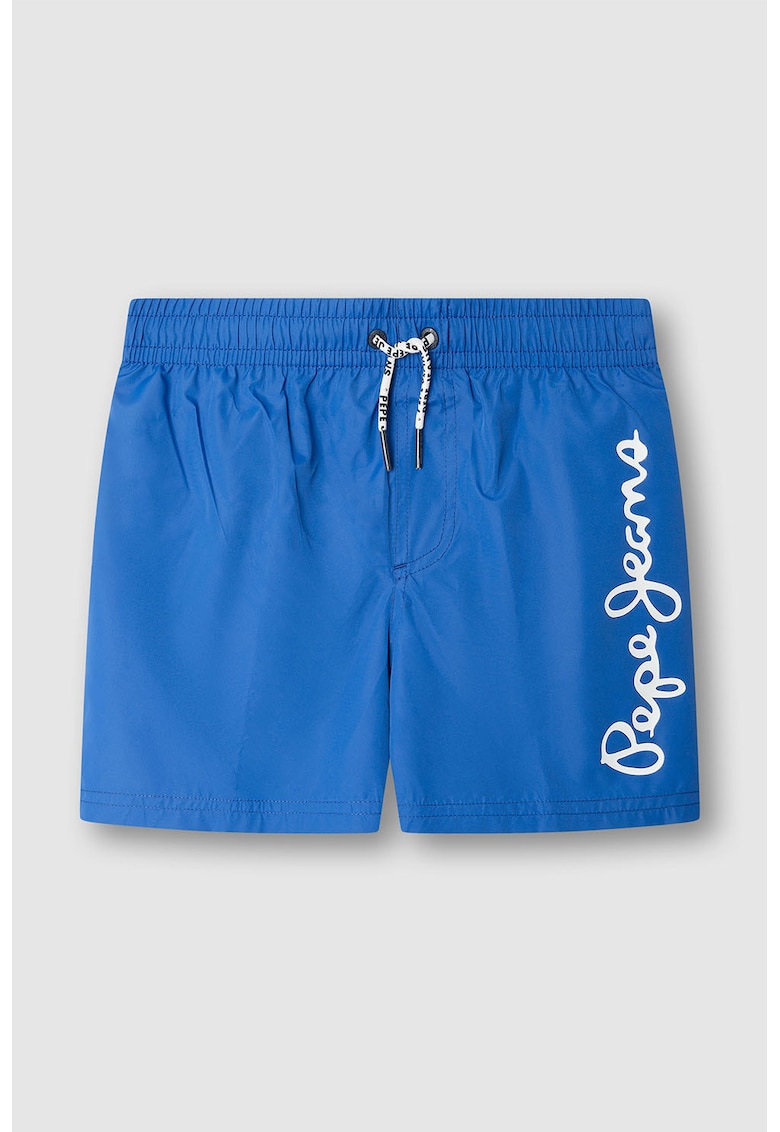Pantaloni scurti de baie cu imprimeu logo - Albastru royal