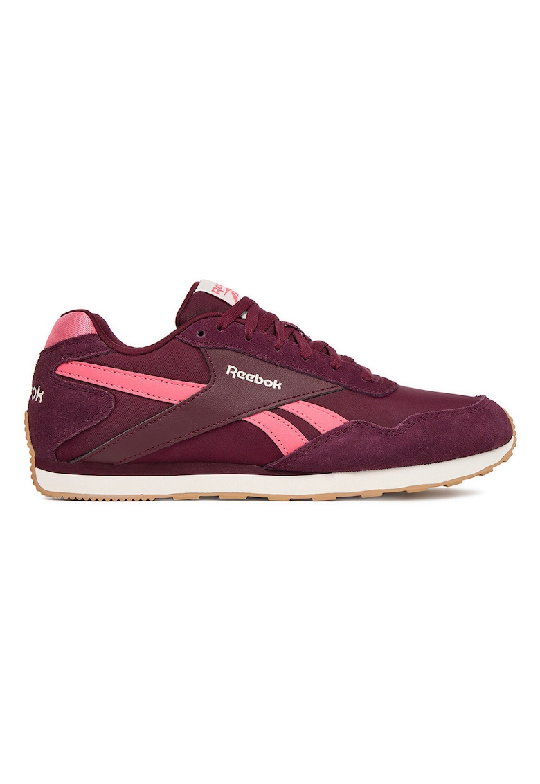 Pantofi sport dama - piele naturala/textil - visiniu -