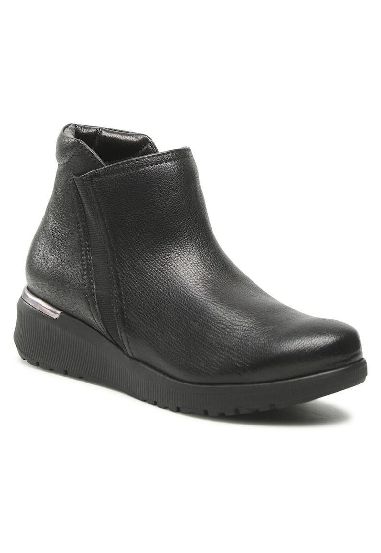 Botine dama - piele naturala - negru -