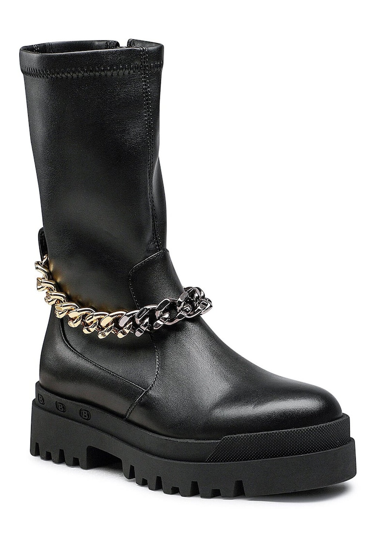Botine dama - piele naturala - negre - fermoar