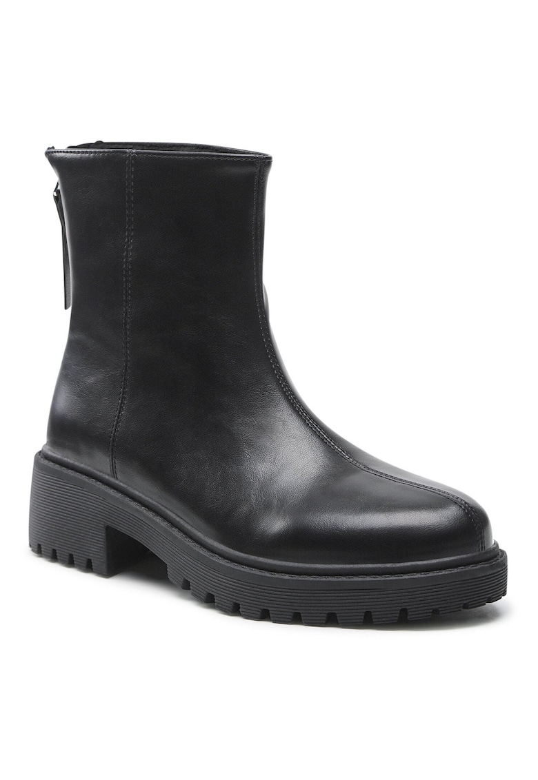 Botine de dama - piele ecologica - negru - 38 EU -