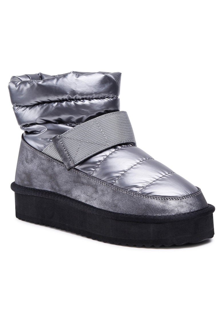 Botine material textil - gri