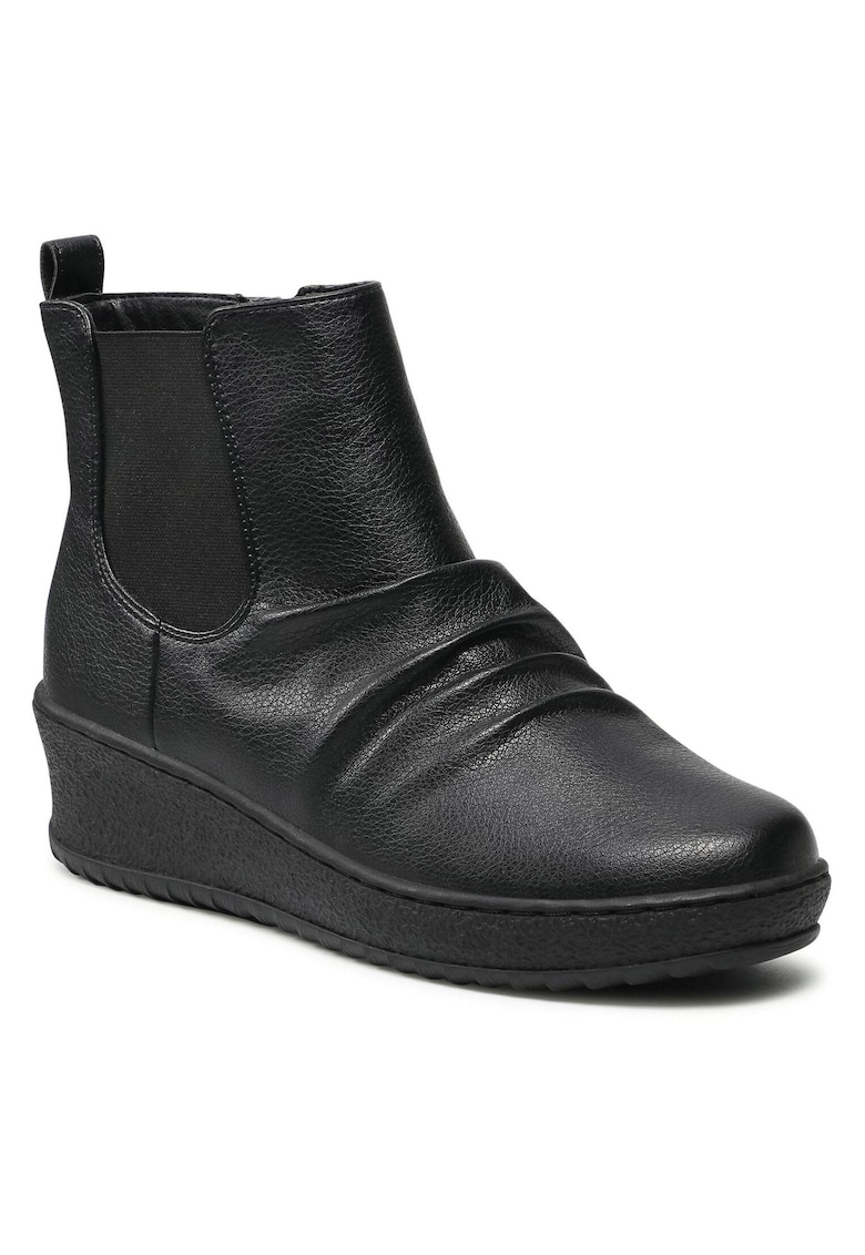 Botine pentru femei - piele ecologica - negru -