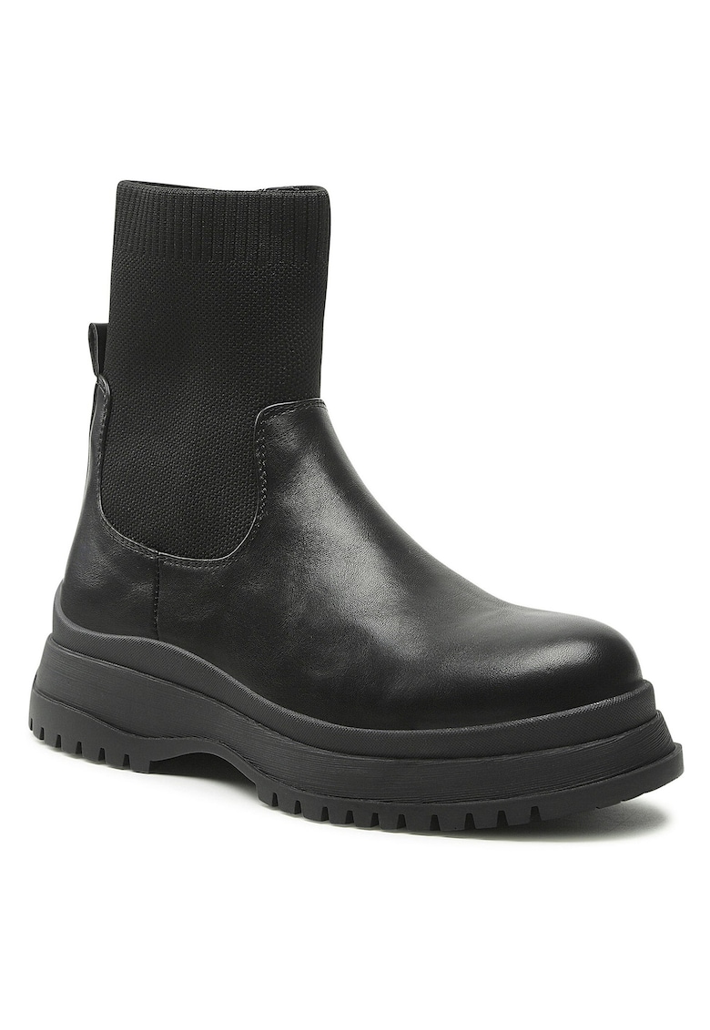 Botine - piele ecologica - negru