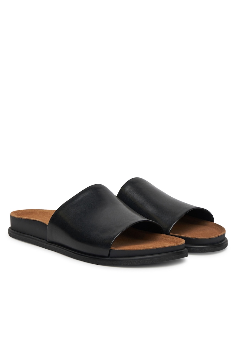 Papuci dama - piele naturala - negru