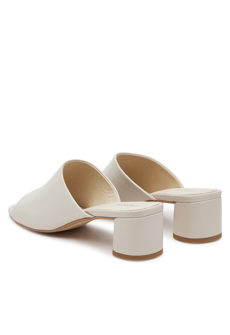 Papuci dama - piele naturala - bej -
