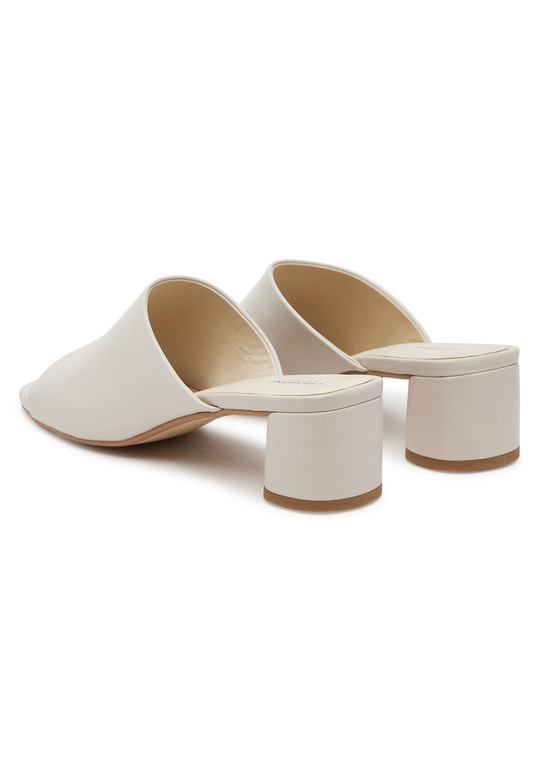 Papuci dama - piele naturala - bej -