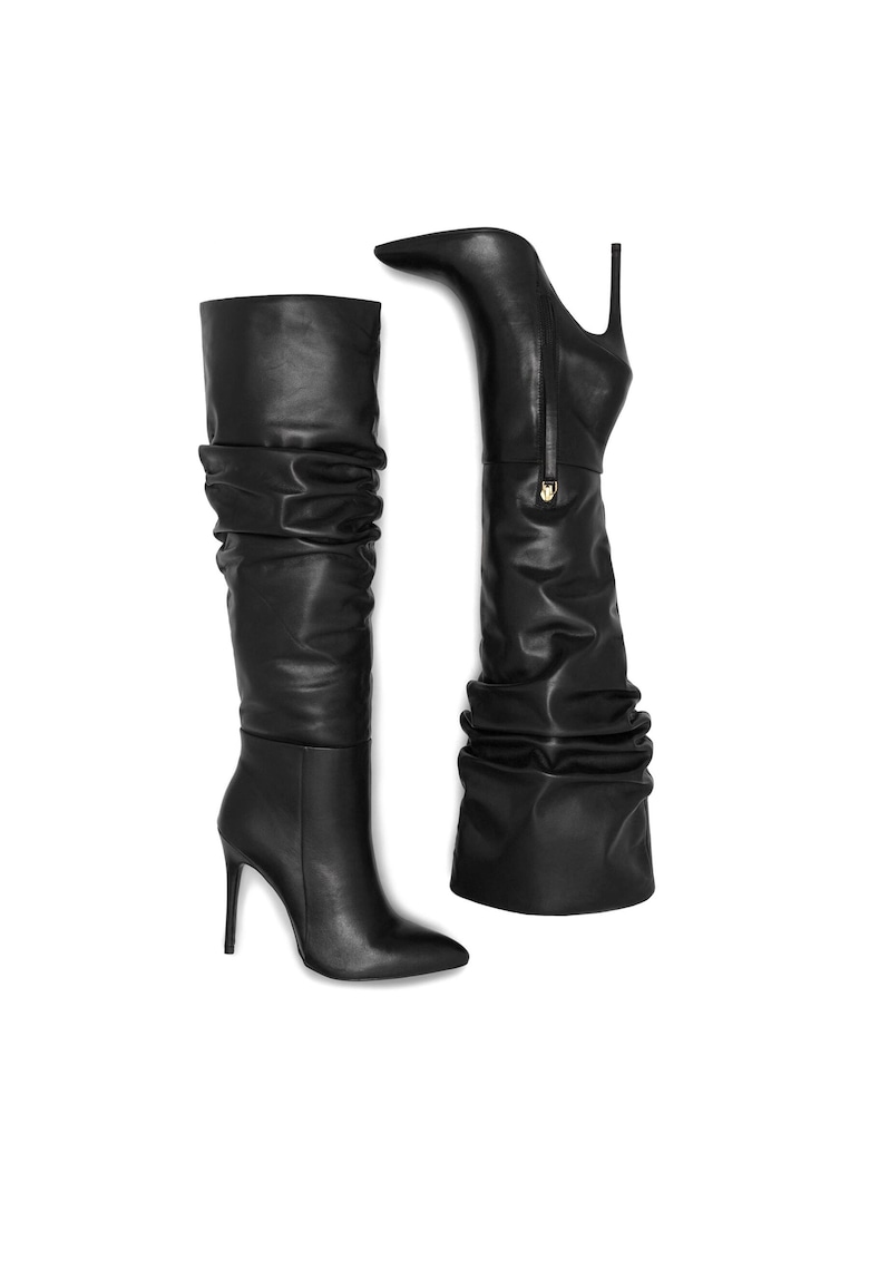 Cizme dama - piele naturala - negru - Negru