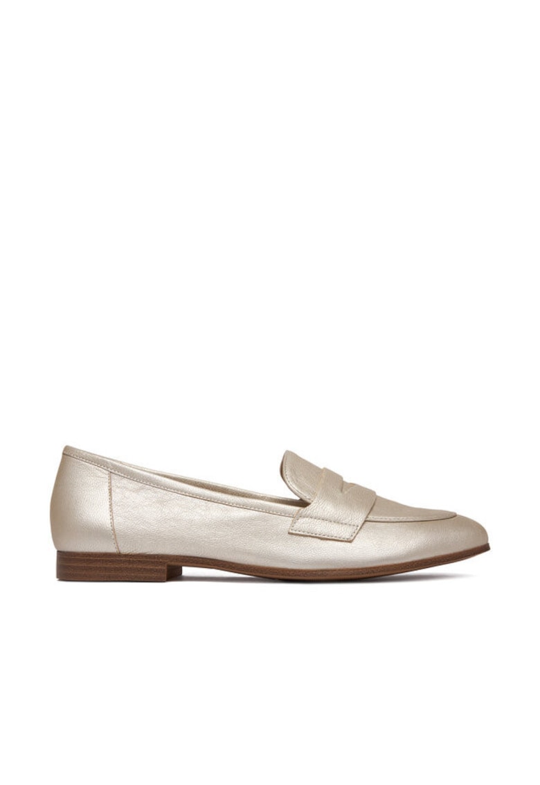 Balerini dama - Piele naturala - Argintiu -