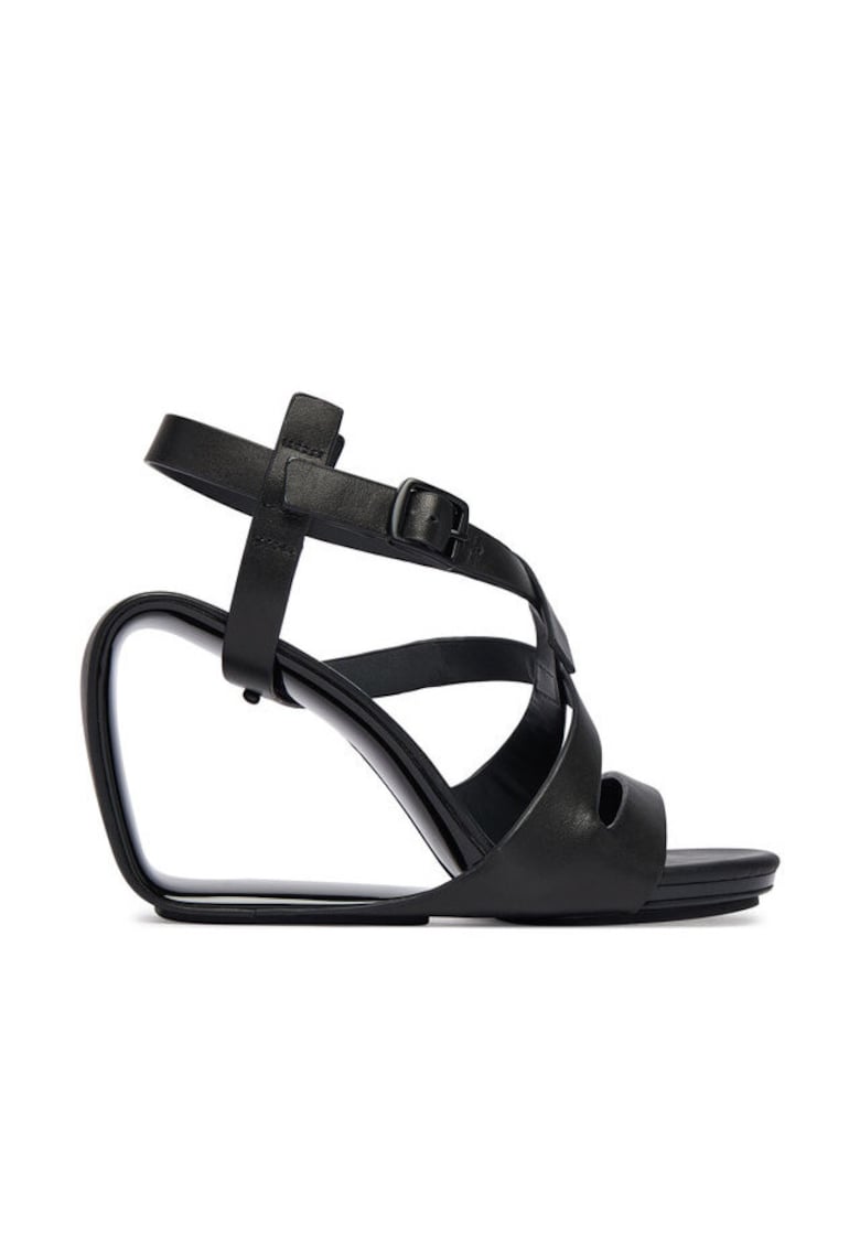 Sandale dama - piele naturala - negru - sistem inchidere Velcro