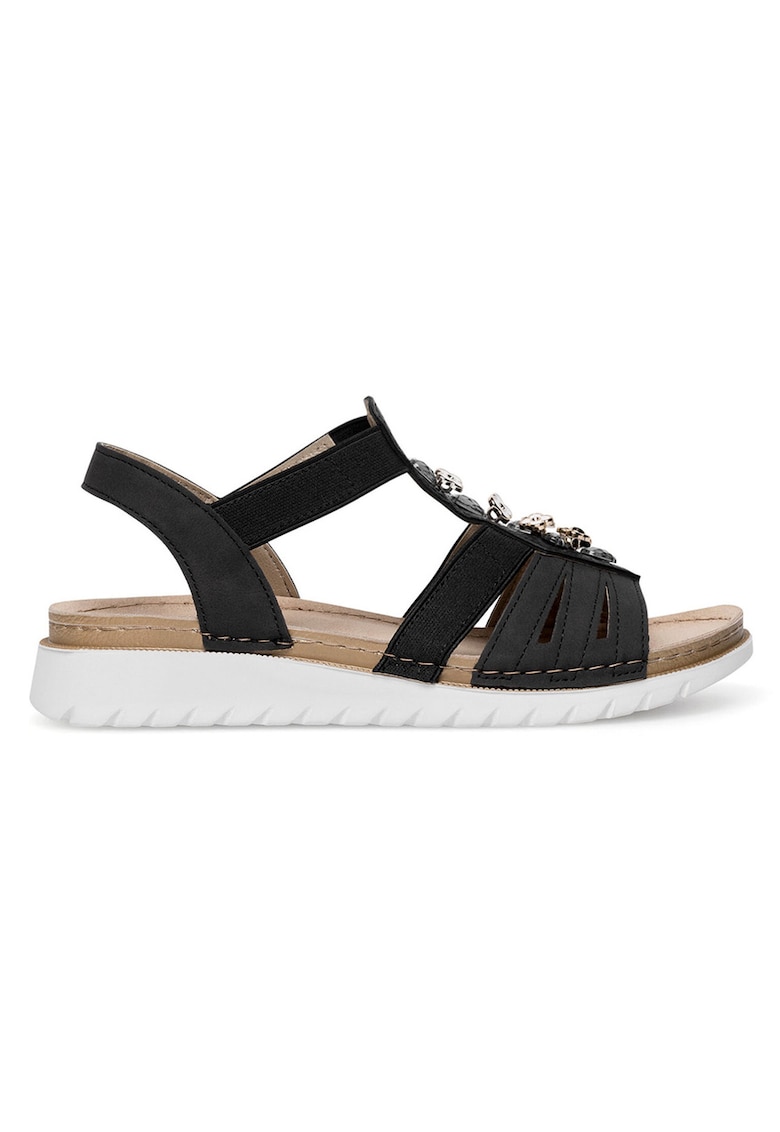 Sandale dama - material sintetic - negru