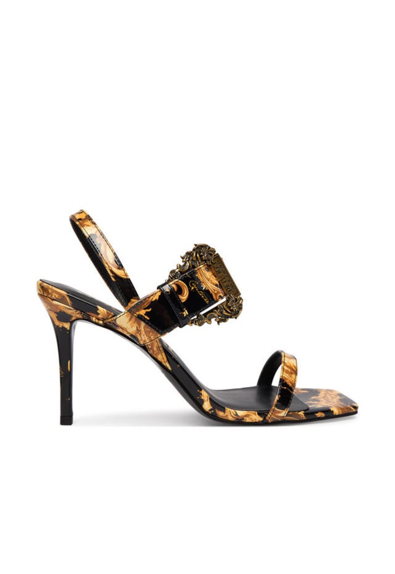 Sandale dama - stiletto - negru - piele ecologica