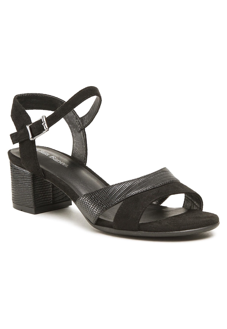 Sandale dama - textil - negru -