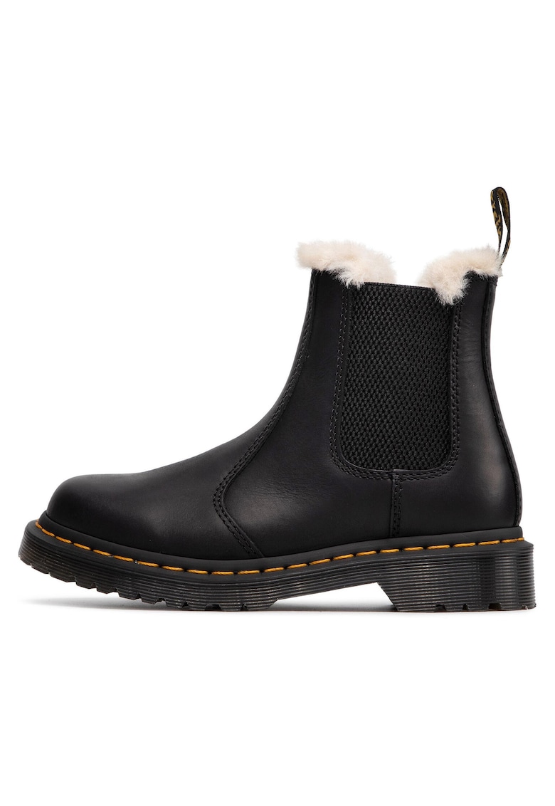 Ghete dama - piele naturala - negru - interior captusit cu blana sintetica -