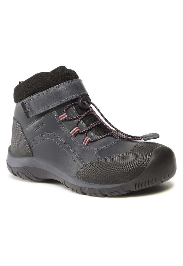 Ghete copii - piele naturala - bleumarin - sistem inchidere Velcro - Albastru