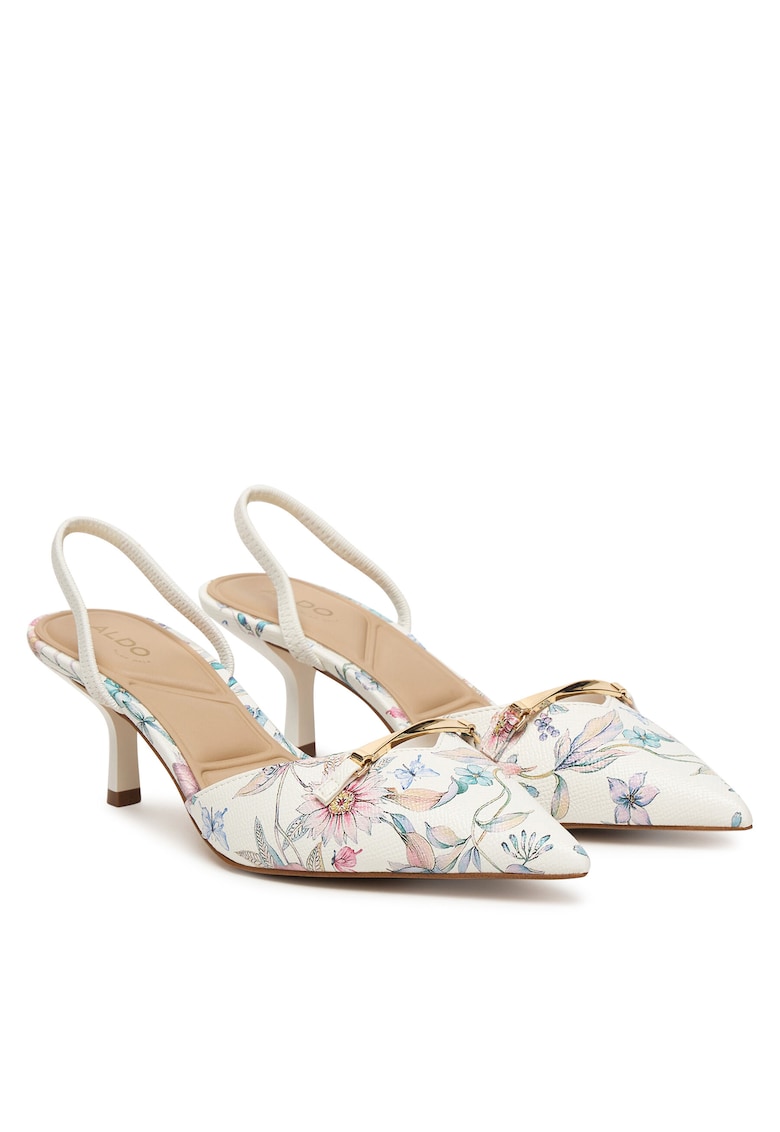 Pantofi dama - toc piele ecologica - alb - Alb