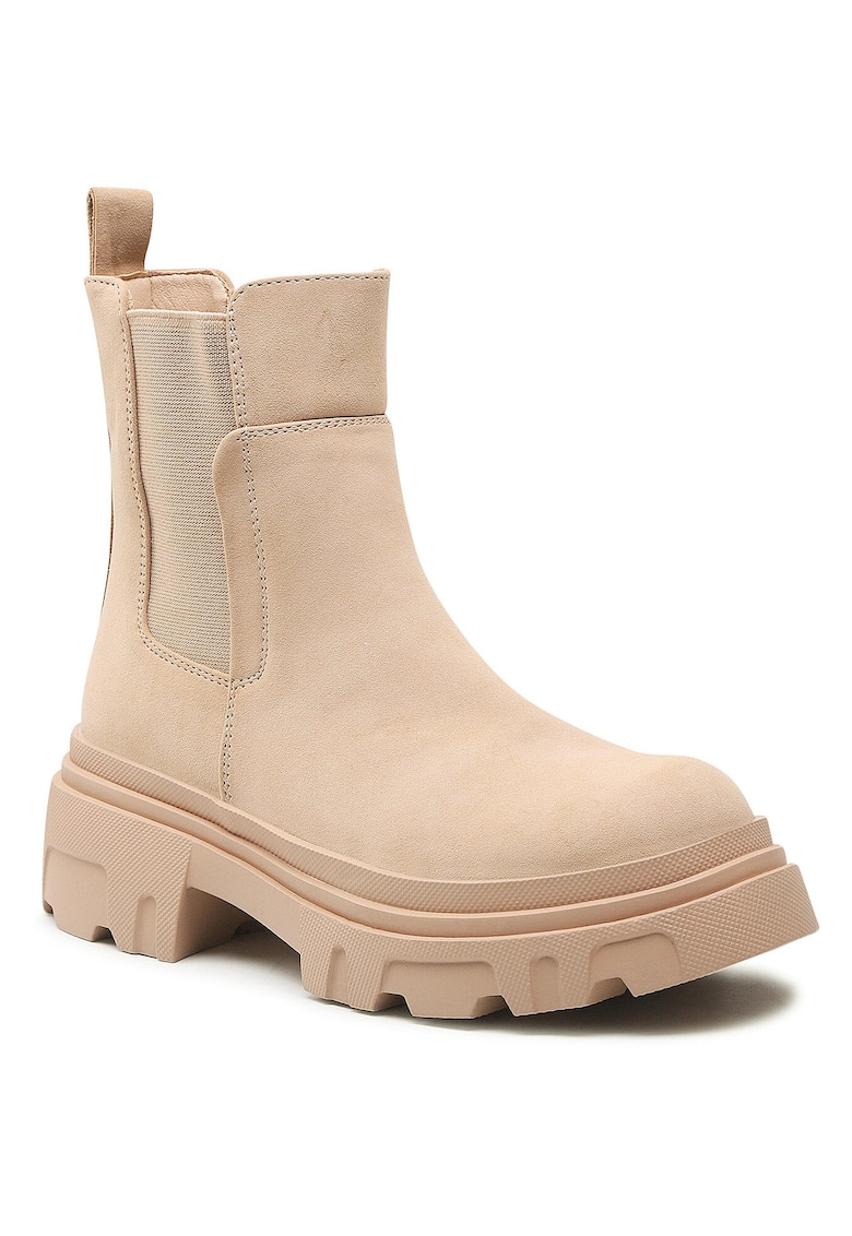 Botine femeie - piele ecologica - bej - 38 EU -