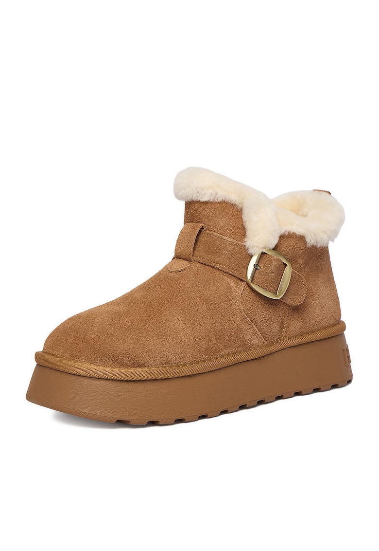Cizme dama - piele naturala - flatform - maro -