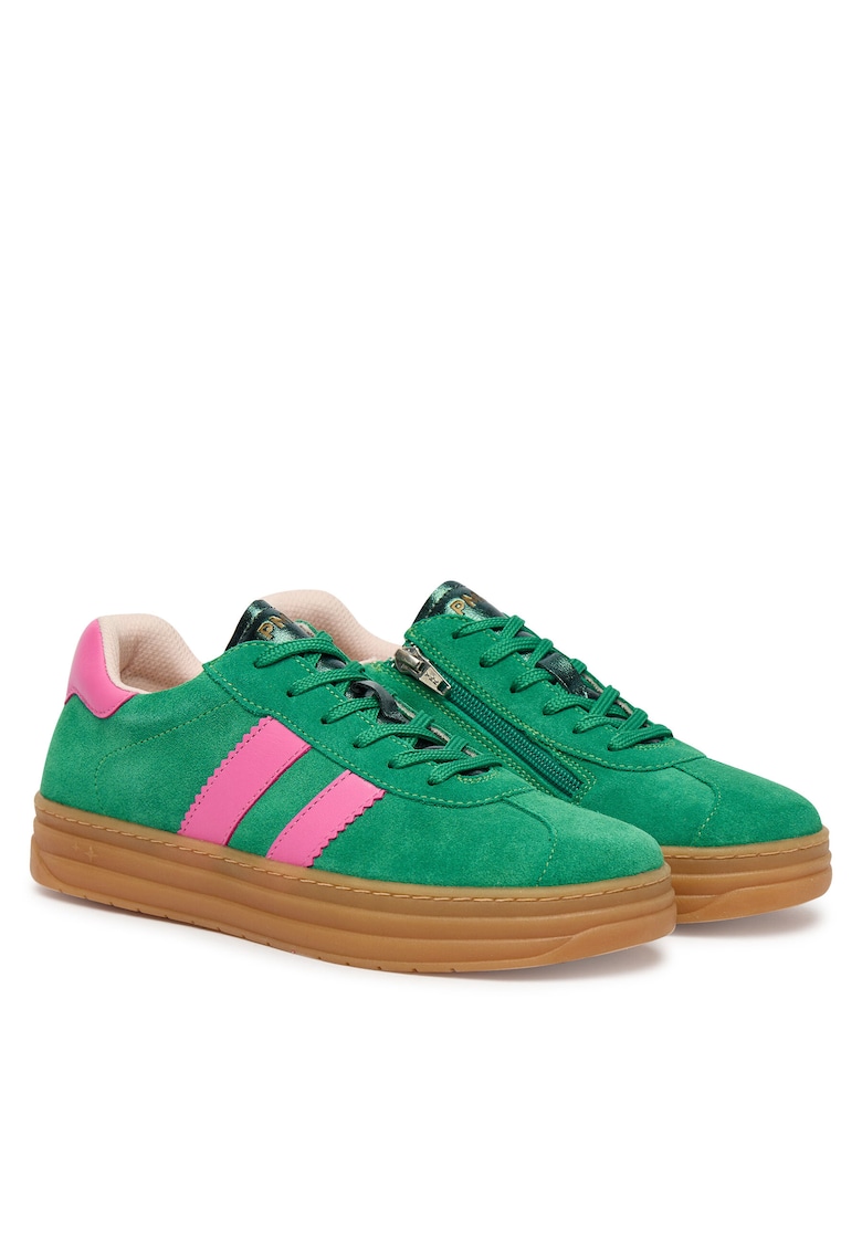 Pantofi sport copii - piele naturala - verde -